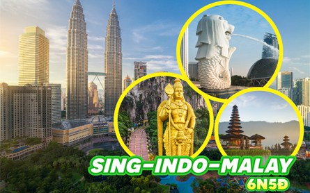 TOUR SINGAPORE - MALAYSIA - INDONESIA 6 NG脌Y 5 膼脢M - GI脕 CH峄� T峄� 9,800,000 VN膼